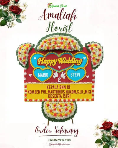 Karangan Papan Bunga Pernikahan di Pengkok